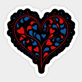 Hearts Pattern Valentines Day Cute Love V-Day Pajama Sticker